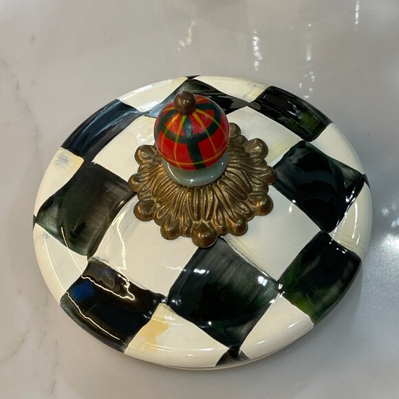 Vintage MacKenzie-Childs Courtly Check Large Canister - Picture 14 of 16